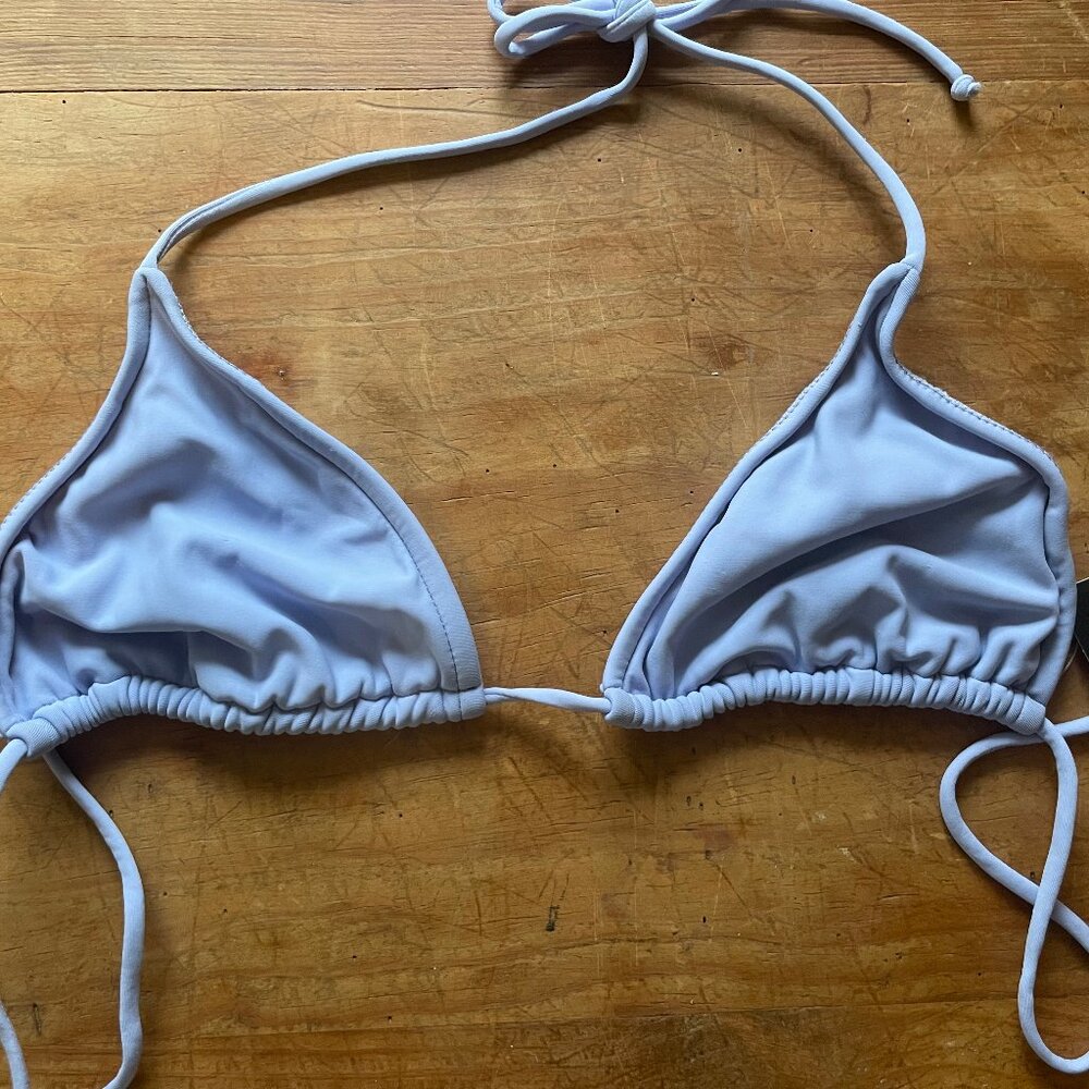 Vintage DKNY swim string bikini top in periwinkle blue size 10